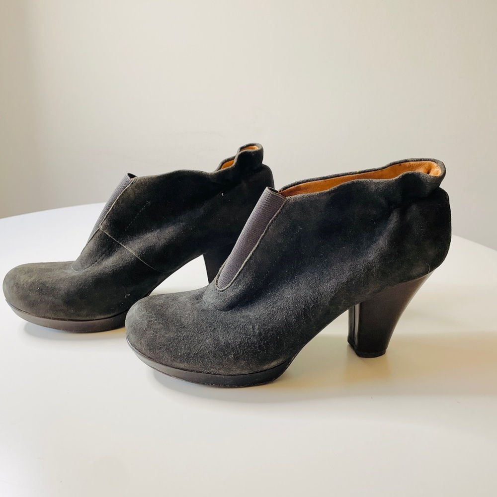 Naya Black Suede Ankle Booties